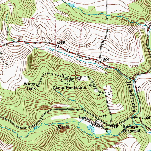 Topographic Map of Camp Kaufmann, PA