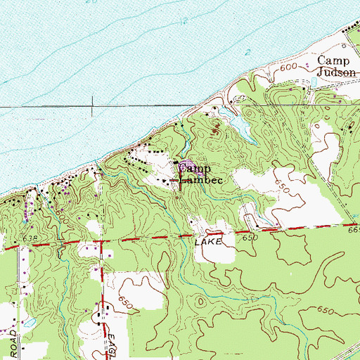 Topographic Map of Camp Lambec, PA