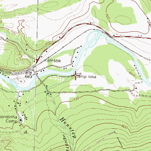 Topographic Map of Camp Loka, PA