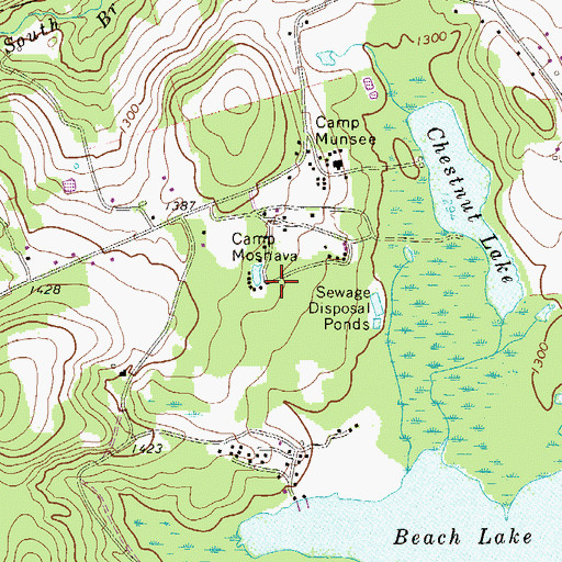 Topographic Map of Camp Moshava, PA