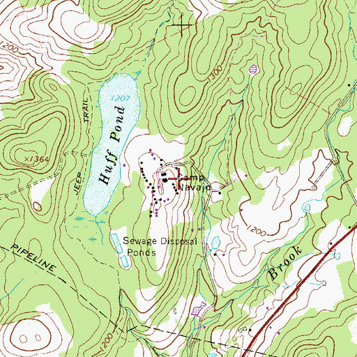 Topographic Map of Camp Navajo, PA