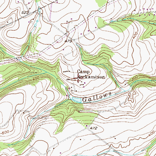 Topographic Map of Camp Nockamixon, PA