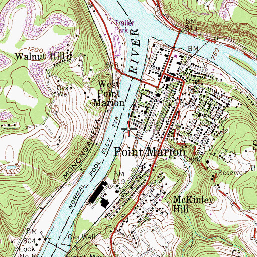 Topographic Map of Camp Run, PA