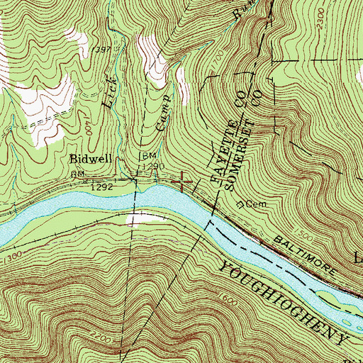 Topographic Map of Camp Run, PA