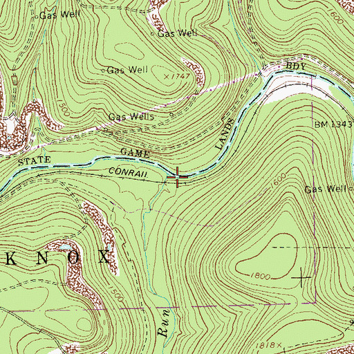Topographic Map of Camp Run, PA