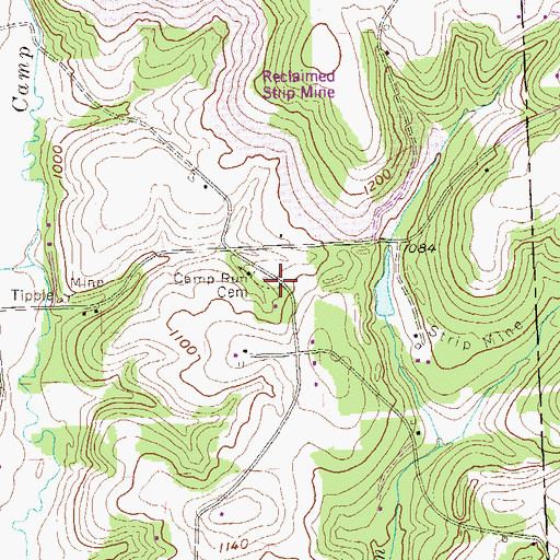 Topographic Map of Camp Run Cemetery, PA