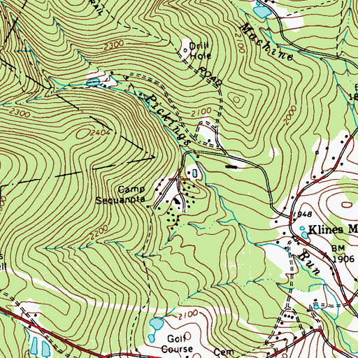 Topographic Map of Camp Sequanota, PA