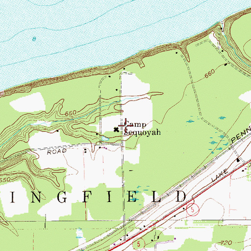Topographic Map of Camp Sequoyah, PA