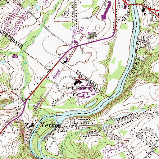 Topographic Map of Camp Sholom, PA