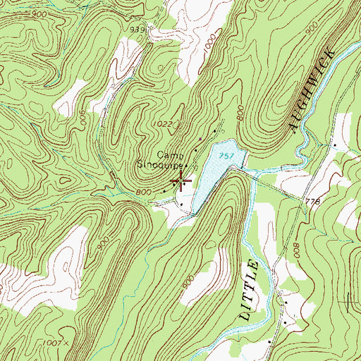 Topographic Map of Camp Sinoquipe, PA