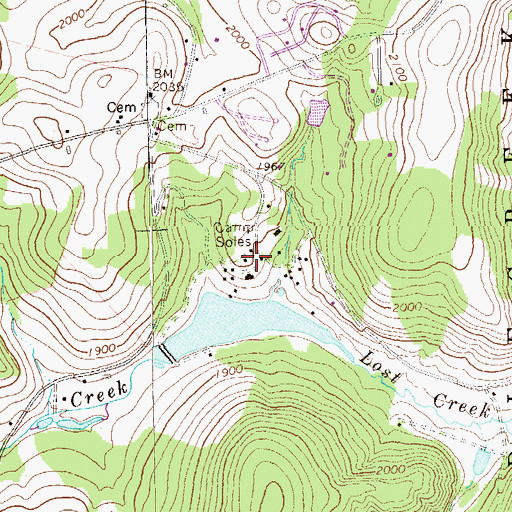 Topographic Map of Camp Soles, PA