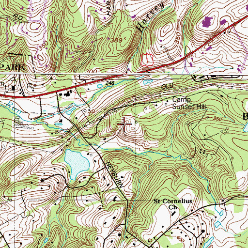 Topographic Map of Camp Sunset Hill, PA