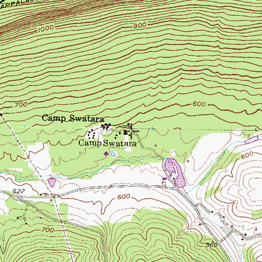 Topographic Map of Camp Swatara, PA