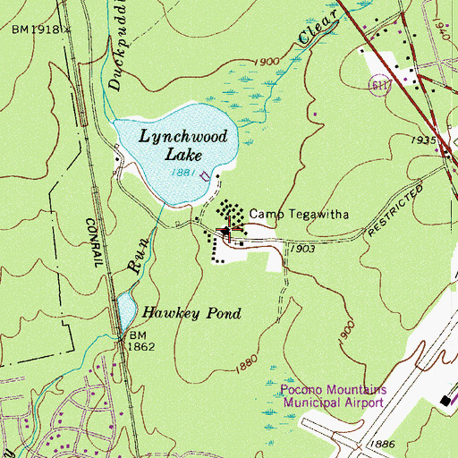 Topographic Map of Camp Tegawitha, PA