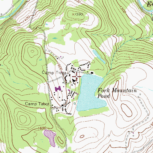 Topographic Map of Camp Tioga, PA