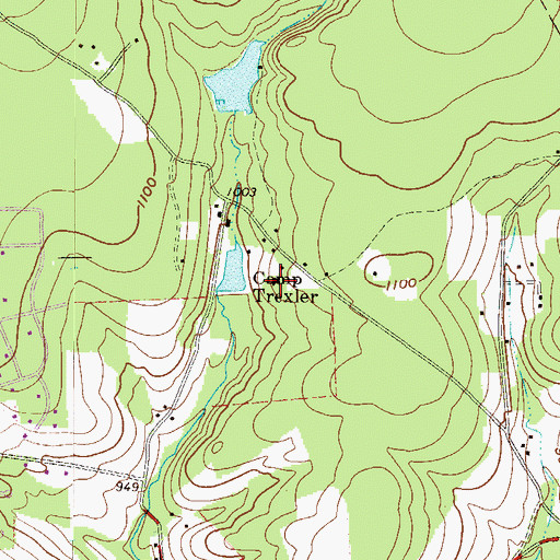 Topographic Map of Camp Trexler, PA