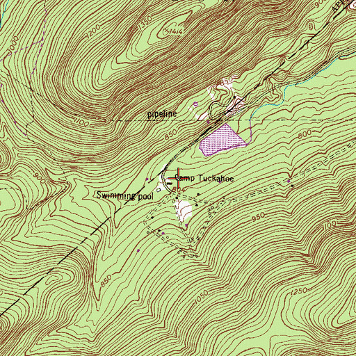 Topographic Map of Camp Tuckahoe, PA