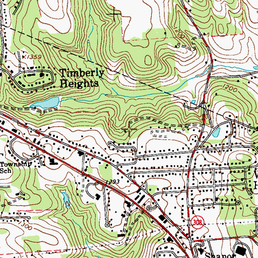 Topographic Map of Camp Wesley, PA