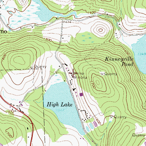 Topographic Map of Camp Winona, PA