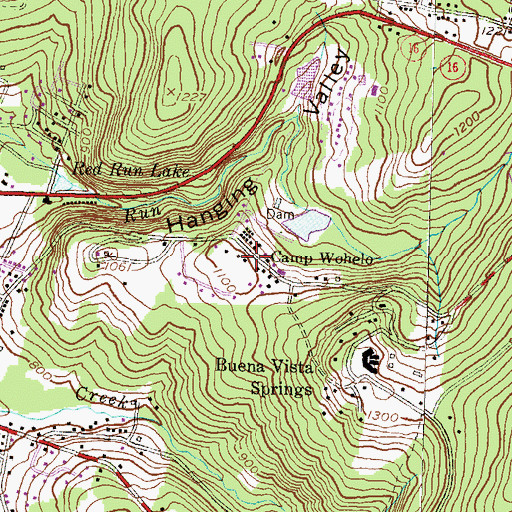 Topographic Map of Camp Wohelo, PA