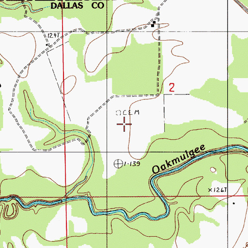 Topographic Map of Davis Cemetery, AL