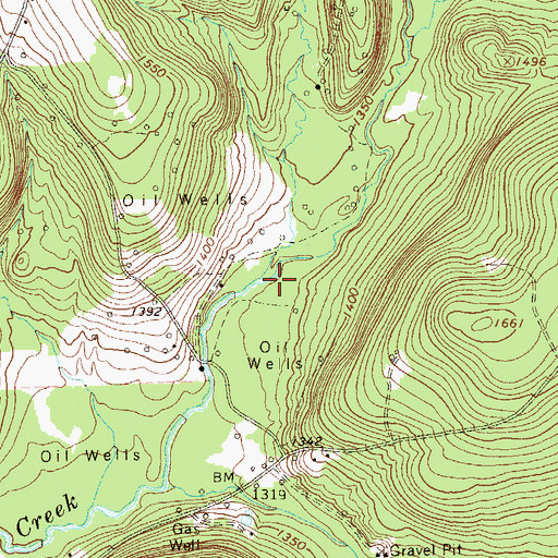 Topographic Map of Campbell Creek, PA