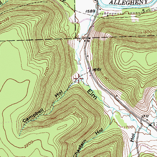 Topographic Map of Campbell Hollow, PA