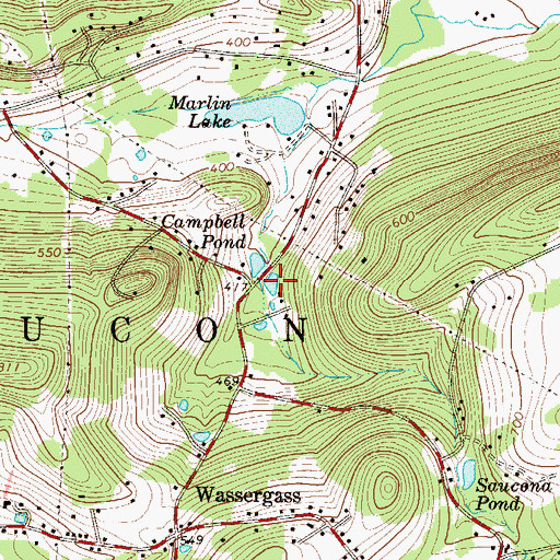 Topographic Map of Campbell Pond, PA