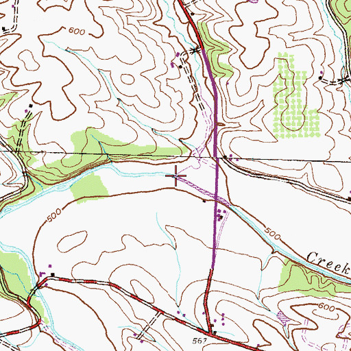 Topographic Map of Campbell Run, PA