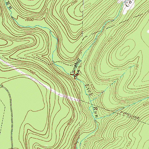 Topographic Map of Campbell Run, PA