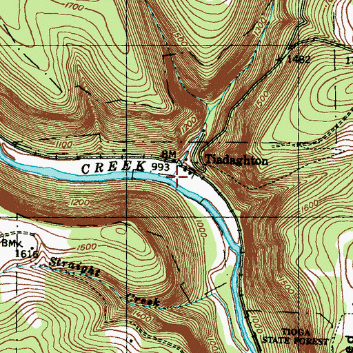 Topographic Map of Campbells Run, PA