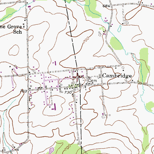 Topographic Map of Cambridge, PA