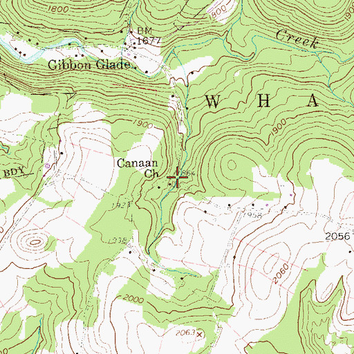 Topographic Map of Canaan Church, PA