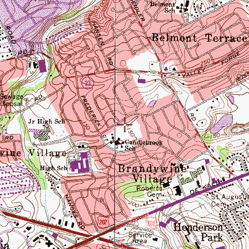 Topographic Map of Candlebrook School, PA