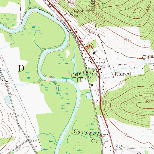Topographic Map of Canfield Creek, PA