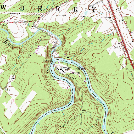 Topographic Map of Cann-Edi-On Camp, PA