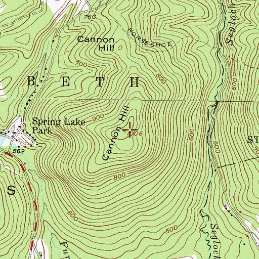 Topographic Map of Cannon Hill, PA