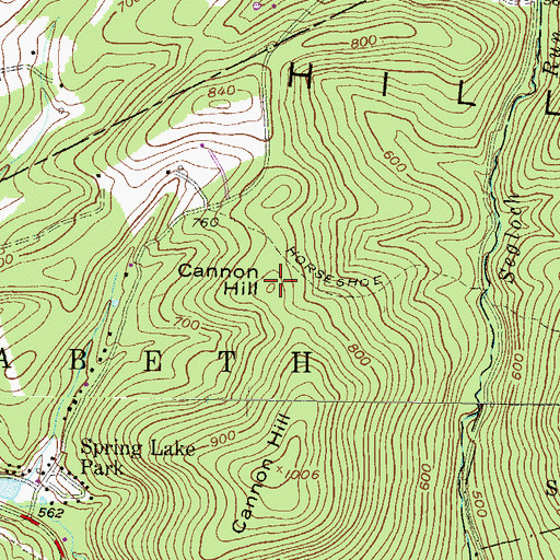 Topographic Map of Cannon Hill, PA
