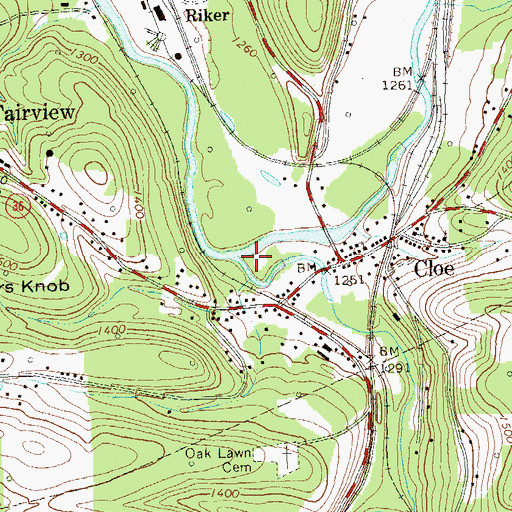 Topographic Map of Canoe Creek, PA