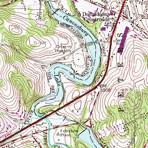 Topographic Map of Canonsburg Lake, PA