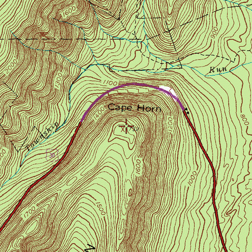 Topographic Map of Cape Horn, PA