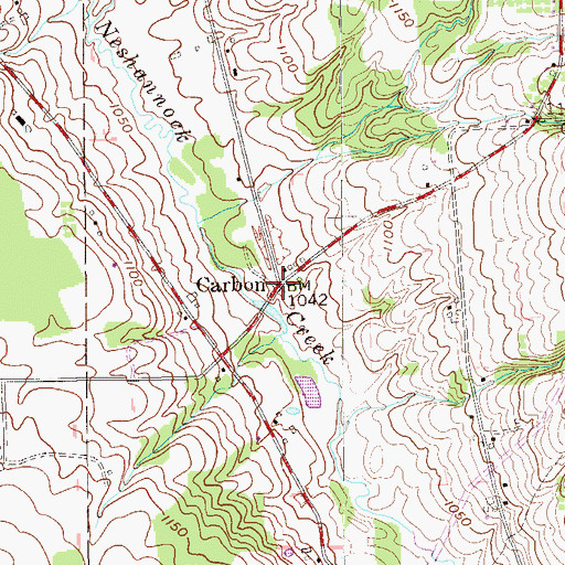 Topographic Map of Carbon, PA