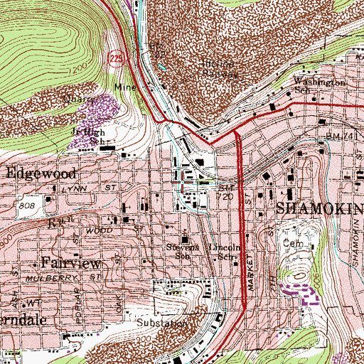 Topographic Map of Carbon Run, PA