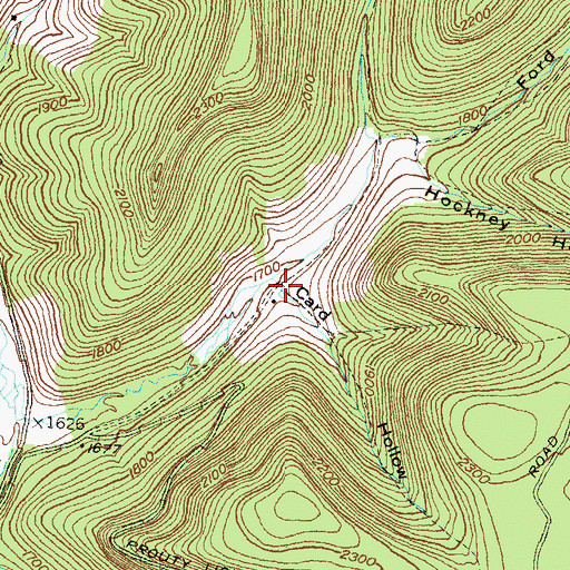 Topographic Map of Card Hollow, PA