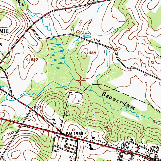 Topographic Map of Card Machine Run, PA