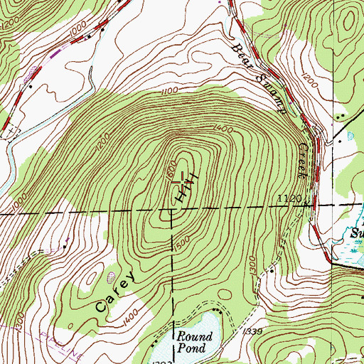 Topographic Map of Carey Hill, PA