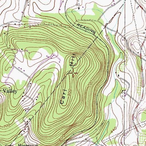 Topographic Map of Carl Hill, PA