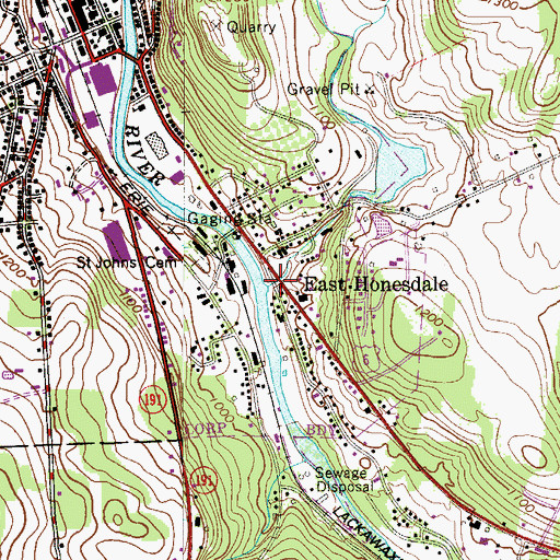 Topographic Map of Carley Brook, PA