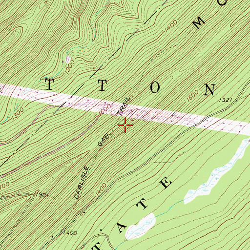 Topographic Map of Carlisle Gap Trail, PA