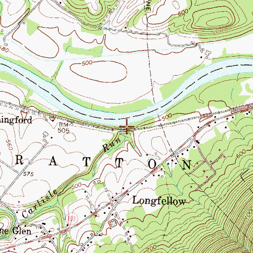 Topographic Map of Carlisle Run, PA